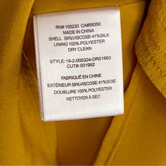 Equipment| Mustard ‘Davingnon’ Long Sleeve Ruffled Pleated Dress Sz 10 - Picture 8 of 8